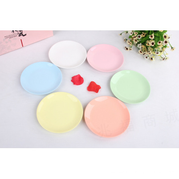 Haonai 6 inch ceramic fruit plate six assortment,white,green,blue,yellow,pink orange for ceramicware kitchenware